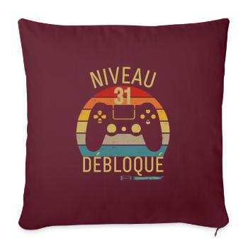 Niveau 31 Débloqué - Housse de coussin décorative 45 x 45 cm - bordeaux - Devant