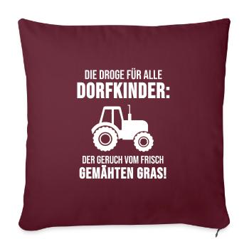 village paysan agriculteur campagne vivre herbe cadeau - Housse de coussin décorative 45 x 45 cm - bordeaux - Devant