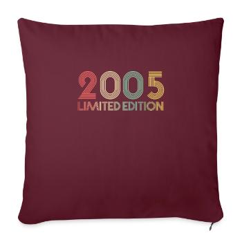 16th Birthday 2005 Gift Limited Edition - Sofa pillowcase 17,3'' x 17,3'' (45 x 45 cm) - burgundy - Front