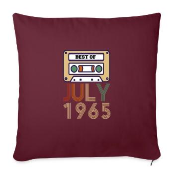 56th Birthday Gift July 1965 - Sofa pillowcase 17,3'' x 17,3'' (45 x 45 cm) - burgundy - Front