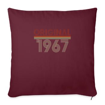 54th Birthday Gift 1967 - Sofa pillowcase 17,3'' x 17,3'' (45 x 45 cm) - burgundy - Front