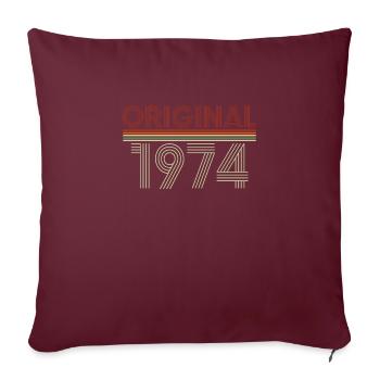 47th Birthday Gift 1974 - Sofa pillowcase 17,3'' x 17,3'' (45 x 45 cm) - burgundy - Front