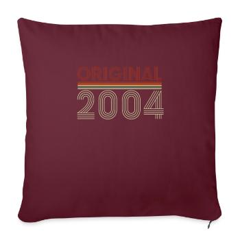 17ème anniversaire cadeau 2004 - Housse de coussin décorative 45 x 45 cm - bordeaux - Devant