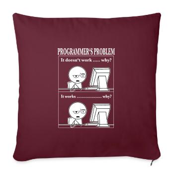 Programmierer Informatiker Lustiges Cartoon T-Shir - Sofakissenbezug 45 x 45 cm - Burgunderrot - Vorne