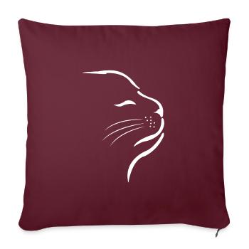 Chat Chat Chat - Housse de coussin décorative 45 x 45 cm - bordeaux - Devant