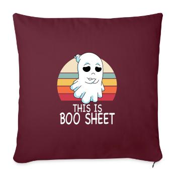 C’est Boo Sheet Ghost Retro Halloween Costume - Housse de coussin décorative 45 x 45 cm - bordeaux - Devant
