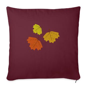 feuilles d’automne - Housse de coussin décorative 45 x 45 cm - bordeaux - Devant