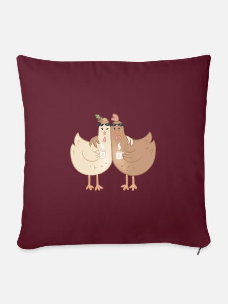 Agathe und Gudrun o.T. - Sofakissenbezug 45 x 45 cm - Burgunderrot