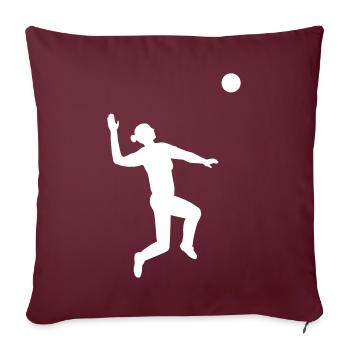 Dynamischer Aufschlag im Volleyball - Sofakissenbezug 45 x 45 cm - Burgunderrot - Vorne
