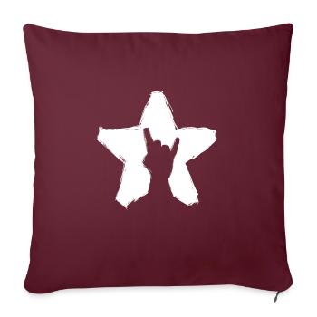 Ventilateur de musique rock de chemise de métal noir de signe de métal lourd - Housse de coussin décorative 45 x 45 cm - bordeaux - Devant