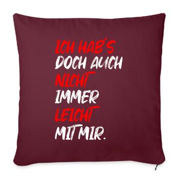 Pas toujours facile avec moi drôle de cadeau - Housse de coussin décorative 45 x 45 cm - bordeaux - Devant