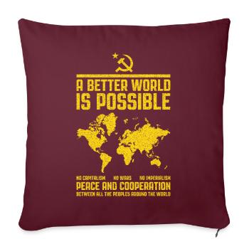 Communist internationalism - Sofa pillowcase 17,3'' x 17,3'' (45 x 45 cm) - burgundy - Front