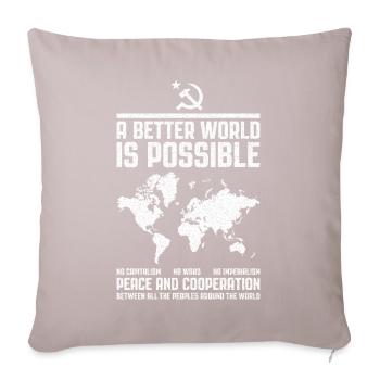 Internationalisme communiste - Housse de coussin décorative 45 x 45 cm - taupe clair - Devant