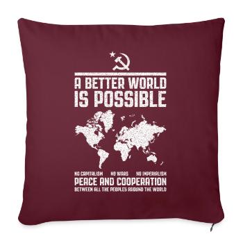 Communist internationalism - Sofa pillowcase 17,3'' x 17,3'' (45 x 45 cm) - burgundy - Front