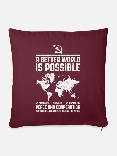 Kommunistischer Internationalismus - Sofakissenbezug 45 x 45 cm - Burgunderrot