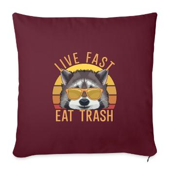 Raccoon Eat Trash - Sofakissenbezug 45 x 45 cm - Burgunderrot - Vorne