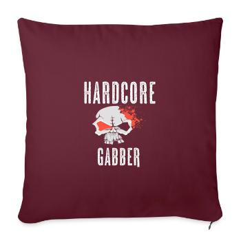 Hard-Core Gabber T-Shirt Hakuh merchandise - Sofakissenbezug 45 x 45 cm - Burgunderrot - Vorne
