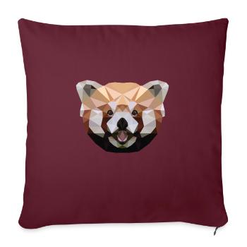 Panda rouge polygone Panda rouge - Housse de coussin décorative 45 x 45 cm - bordeaux - Devant