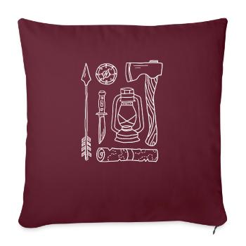 Randonnées en montagne randonneurs randonnée en plein air trekking - Housse de coussin décorative 45 x 45 cm - bordeaux - Devant