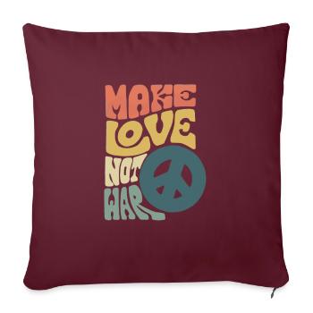 Faites l’amour pas la guerre. Arrêtez le signe de paix de guerre - Housse de coussin décorative 45 x 45 cm - bordeaux - Devant