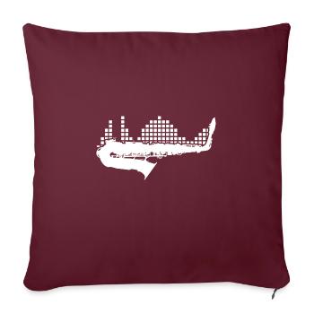 Saxophone - Housse de coussin décorative 45 x 45 cm - bordeaux - Devant
