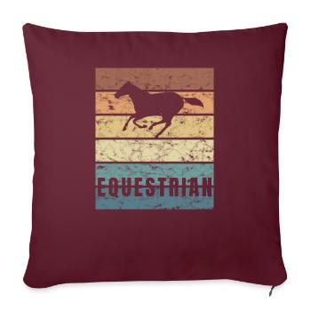 Reitsport Pferd Crunge Pferderasse Reiten - Sofakissenbezug 45 x 45 cm - Burgunderrot - Vorne