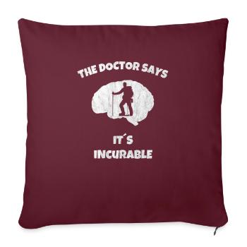 Randonnée passionnée de montagne - Incurable - Housse de coussin décorative 45 x 45 cm - bordeaux - Devant