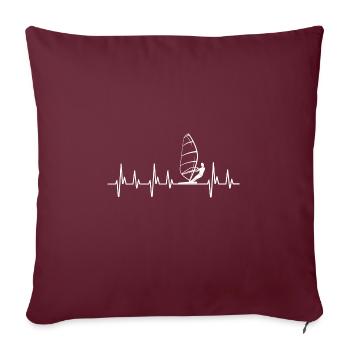 Kite surf, Wind Surfing wind surf surfen shirt - Housse de coussin décorative 45 x 45 cm - bordeaux - Devant