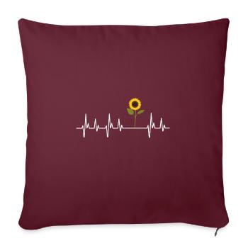 Chemise Sonnenblumen, T-shirt Garten, Hobbygärtner, - Housse de coussin décorative 45 x 45 cm - bordeaux - Devant