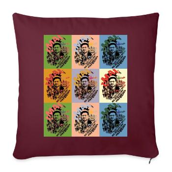 1er mai DDR Pop Art - Housse de coussin décorative 45 x 45 cm - bordeaux - Devant