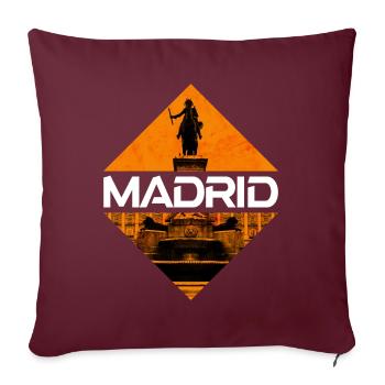 Madrid Spanien Stadt Skyline Heimat Liebe Urlaub - Sofakissenbezug 45 x 45 cm - Burgunderrot - Vorne