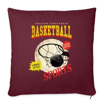 Basketteur Basketteur Basketteur Sport Vintage - Housse de coussin décorative 45 x 45 cm - bordeaux - Devant