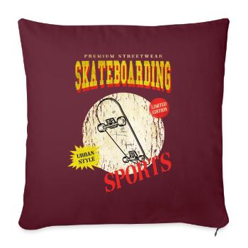 Skateboarding Skate Skater Skateboard Sk8 Vintage - Sofakissenbezug 45 x 45 cm - Burgunderrot - Vorne
