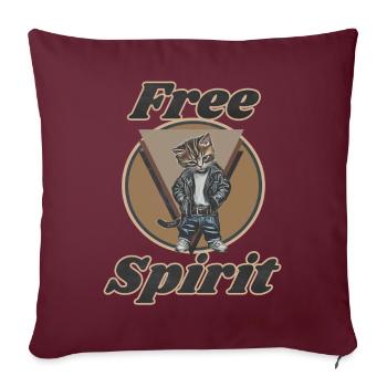 libre: Comme un chat. - Housse de coussin décorative 45 x 45 cm - bordeaux - Devant