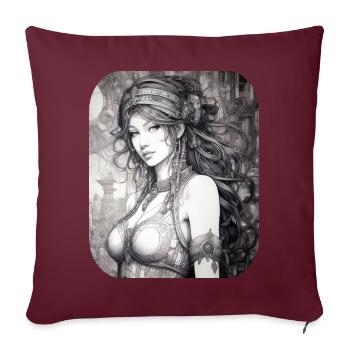 Beauté mystique - Housse de coussin décorative 45 x 45 cm - bordeaux - Devant