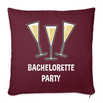 Enterrement de vie de jeune fille (entonnoir de vin mousseux fermé 3C) - Housse de coussin décorative 45 x 45 cm - bordeaux - Devant