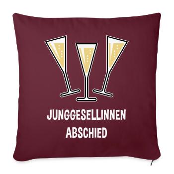 Junggesellinnenabschied Sektgläser Trichter Zu 3C - Sofakissenbezug 45 x 45 cm - Burgunderrot - Vorne