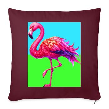 Flamingo - Sofakissenbezug 45 x 45 cm - Burgunderrot - Vorne