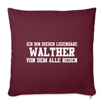 Walther Name Design - Sofakissenbezug 45 x 45 cm - Burgunderrot - Vorne