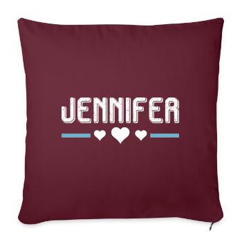 Jennifer - Housse de coussin décorative 45 x 45 cm - bordeaux - Devant