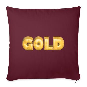 GOLD gold Gold Text Schrift Barren - Sofakissenbezug 45 x 45 cm - Burgunderrot - Vorne