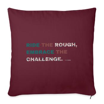Gravel, VTT, Passion, Cyclisme - Housse de coussin décorative 45 x 45 cm - bordeaux - Devant