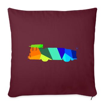 Remorqueur d’avion Rainbow Polygon Runway - Housse de coussin décorative 45 x 45 cm - bordeaux - Devant