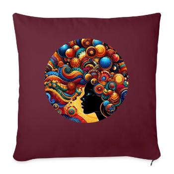 Inspiration im Afro-Stil, herausragende Harmonie - Sofakissenbezug 45 x 45 cm - Burgunderrot - Vorne