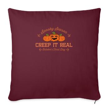 Halloween Creep it Real Design, Pumpkin Autumn - Sofa pillowcase 17,3'' x 17,3'' (45 x 45 cm) - burgundy - Front