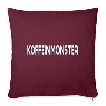 Kaffee spruch Koffeinmonster - Sofakissenbezug 45 x 45 cm - Burgunderrot - Vorne