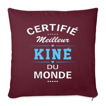 Kiné meilleur kiné cadeau kinésithérapeute - Housse de coussin décorative 45 x 45 cm - bordeaux - Devant