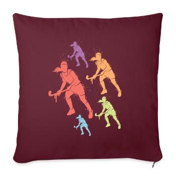 Hockeyspieler Mädchen Feldhockey Hockey Spielerin - Sofakissenbezug 45 x 45 cm - Burgunderrot - Vorne