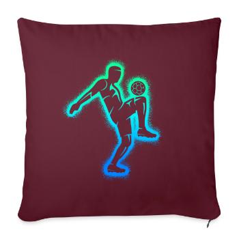 Joueurs de football Tours de football Garçons de football - Housse de coussin décorative 45 x 45 cm - bordeaux - Devant
