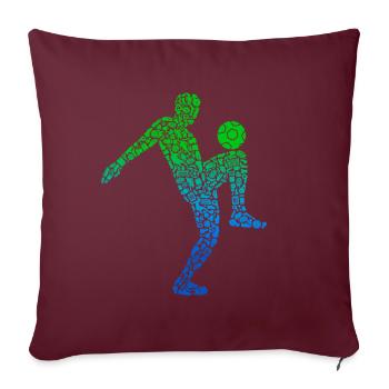 Icône de joueur de football Football Garçon de football - Housse de coussin décorative 45 x 45 cm - bordeaux - Devant